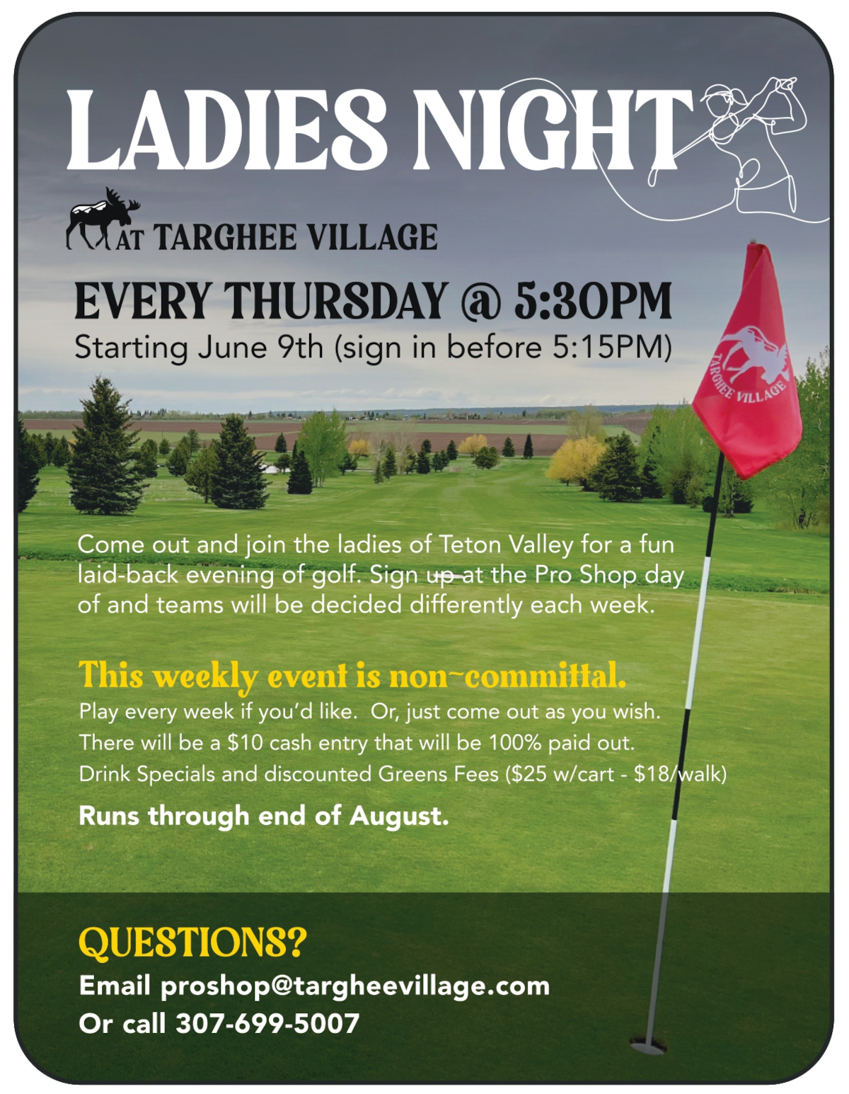Targhee Village Golf Course | Outings & Events - (2022) Ladies Night Sign-Up Poster
